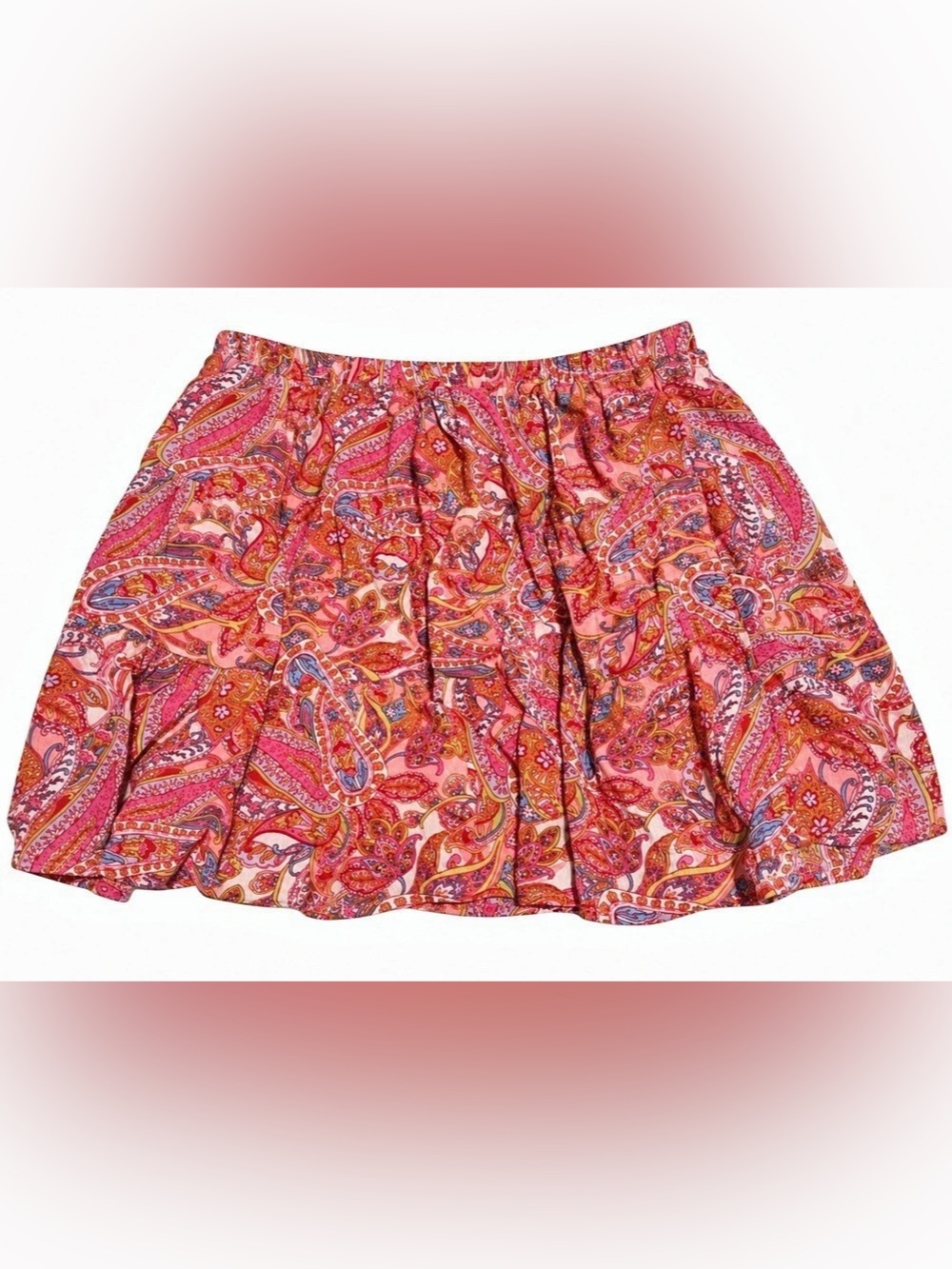 No Boundaries Paisley Mini Skirt in Pink & Red Size Small Like New